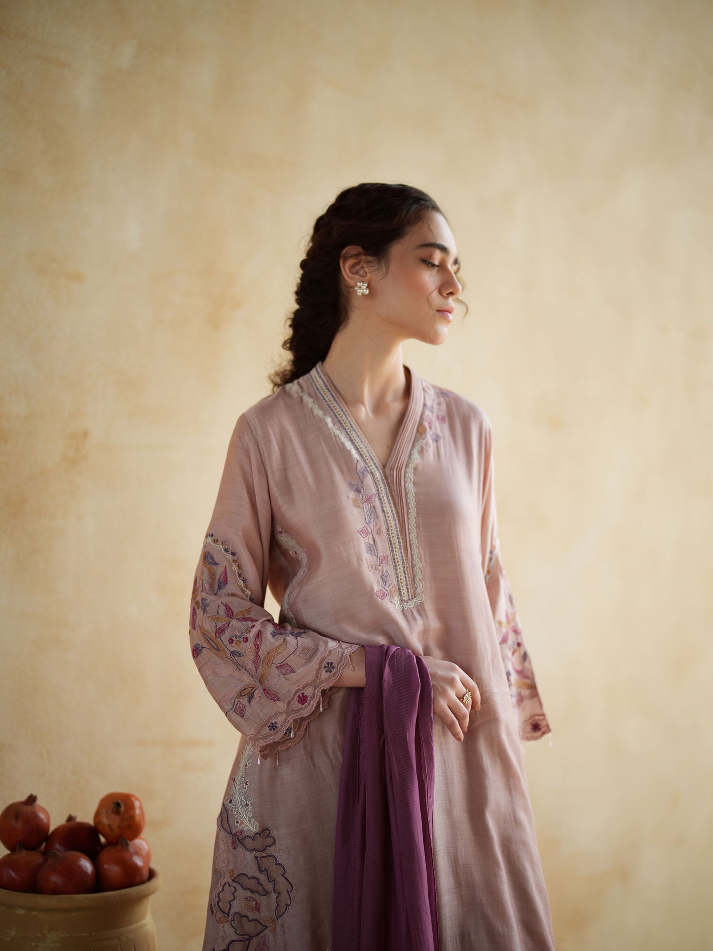 DUSTY ROSE KURTA SET
