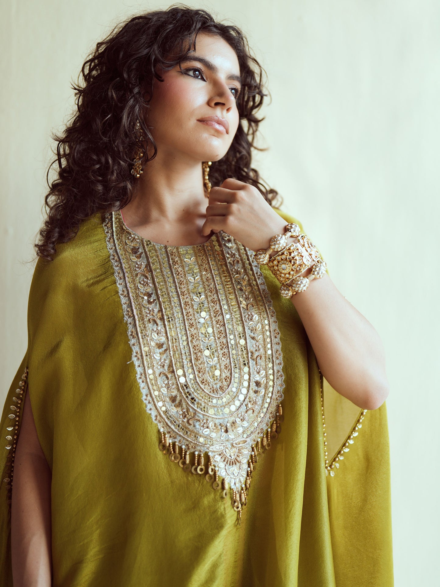 Dusky Olive Kaftan Set