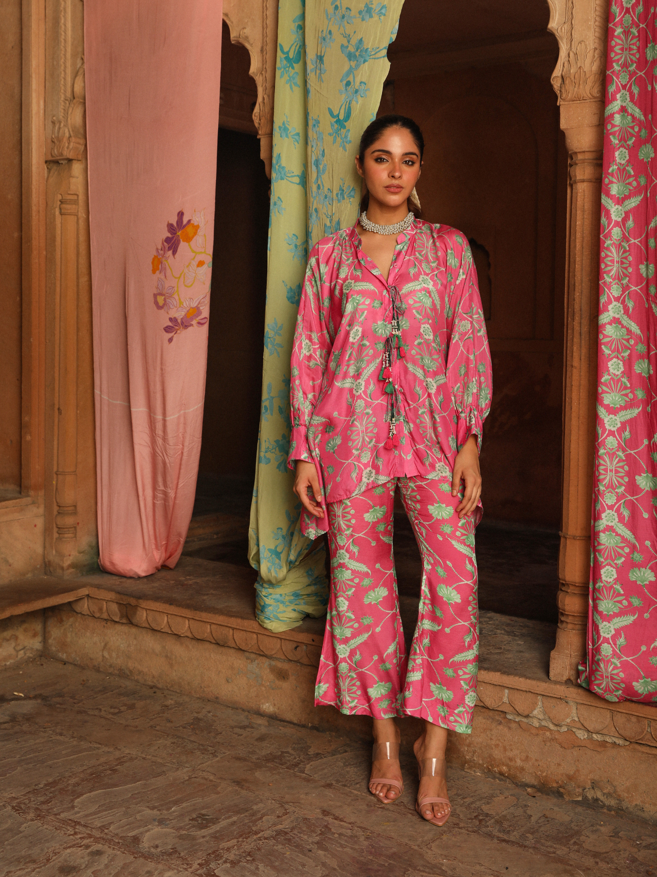 Rose Pink Chinaar Co-ord Set