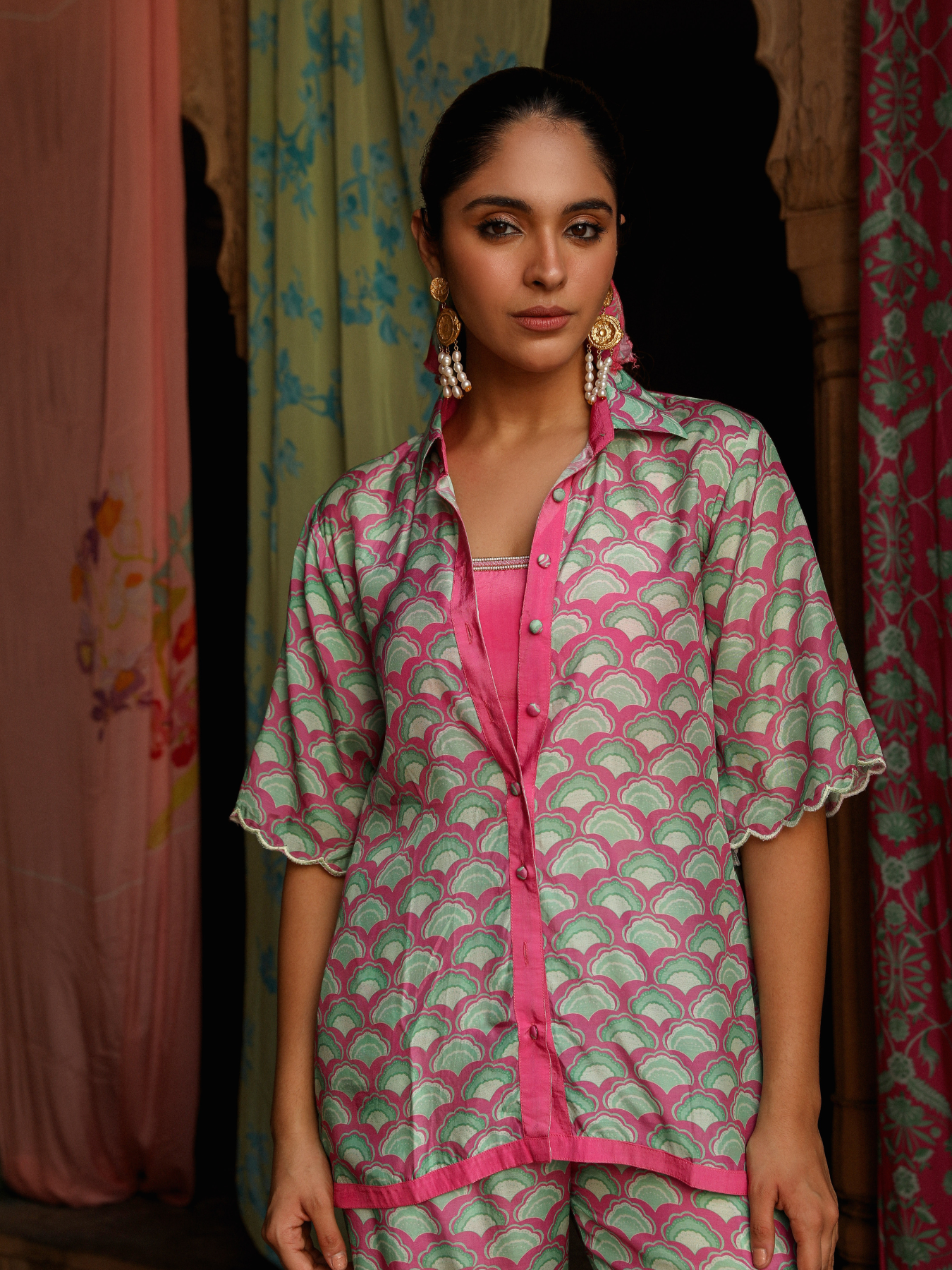 Rose & Green Oyester Co-ord Set