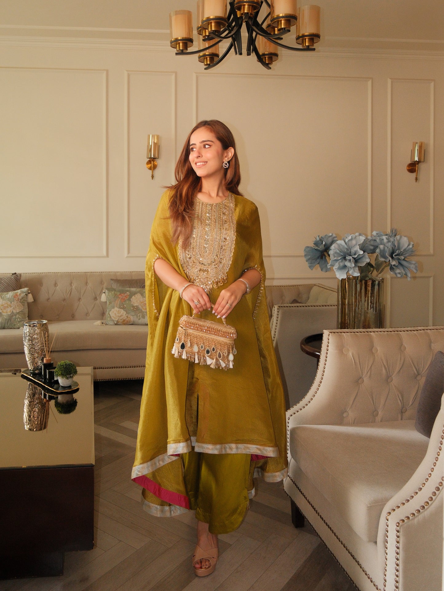 Dusky Olive Kaftan Set