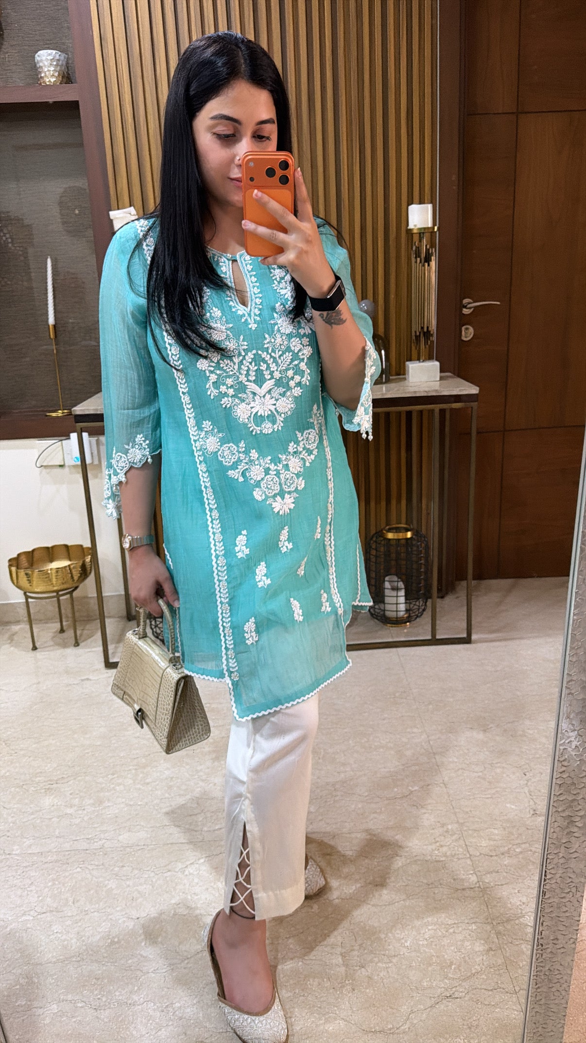 Aqua Embroidered Co-ord Set