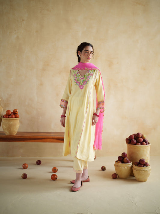 BUTTER YELLOW KURTA SET