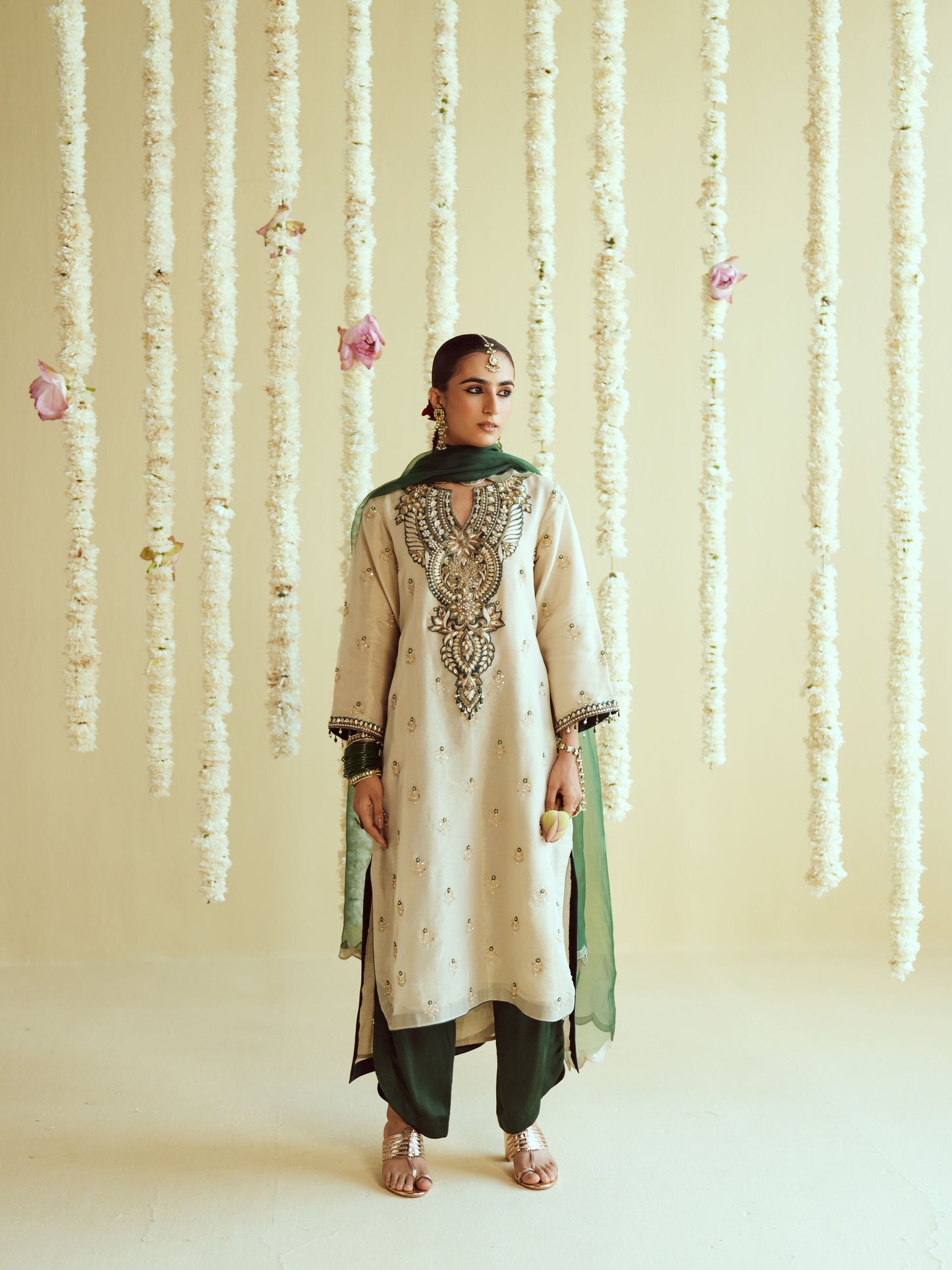 Shahi Panna Tissue Kurta Set