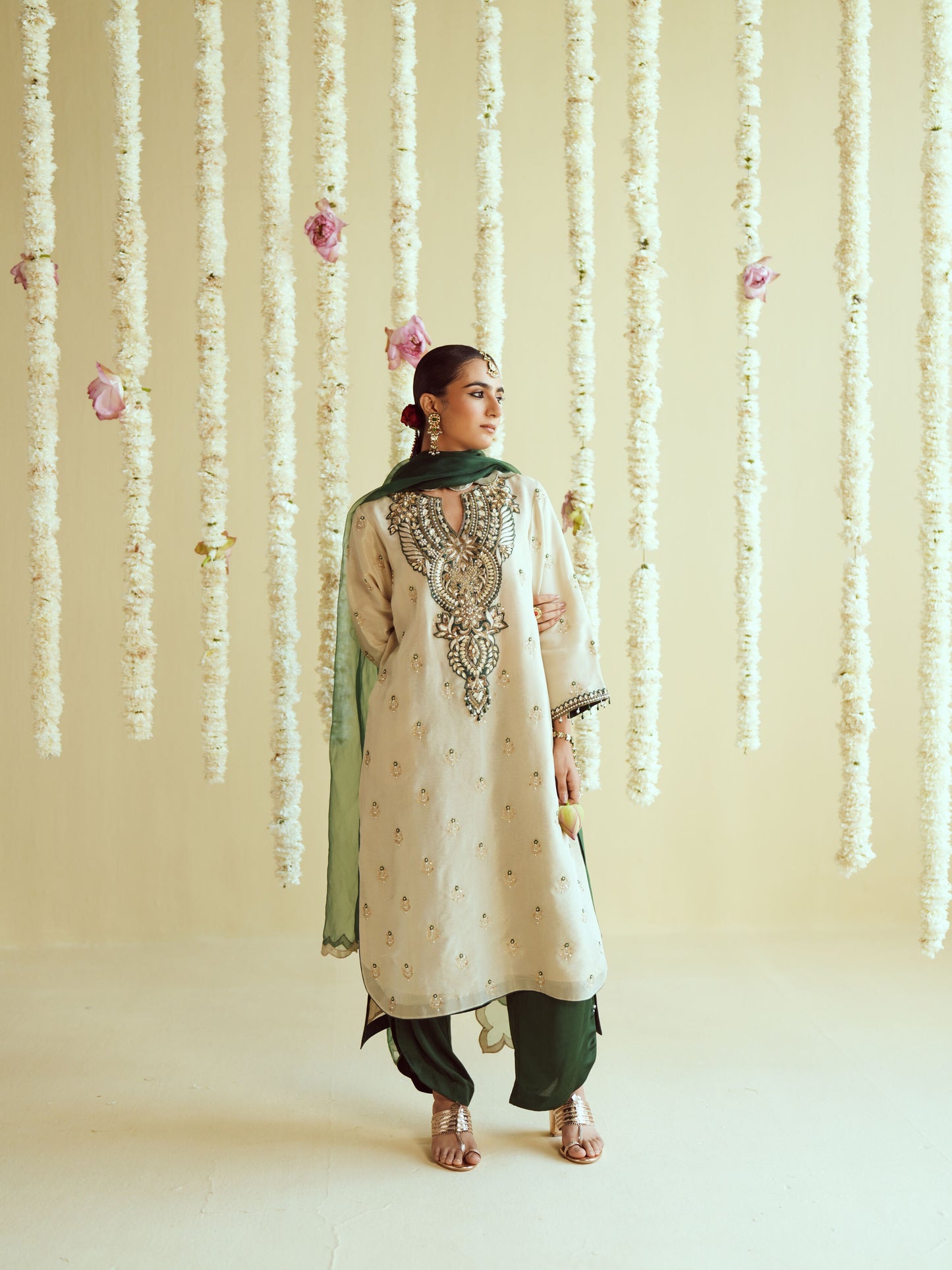 Shahi Panna Tissue Kurta Set