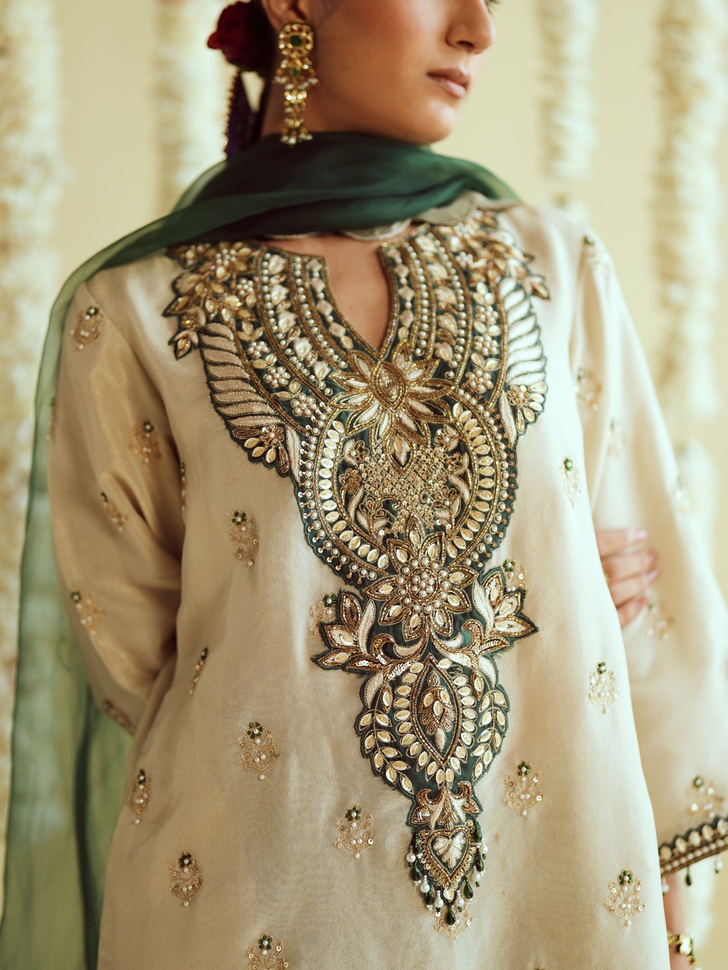 Shahi Panna Tissue Kurta Set
