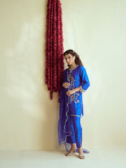 Neelam Blue Silk Set