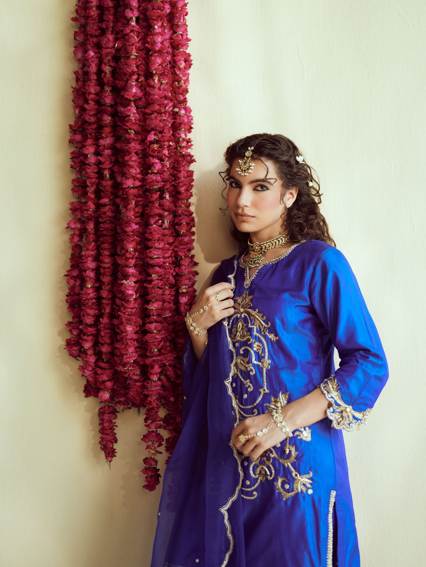 Neelam Blue Silk Set