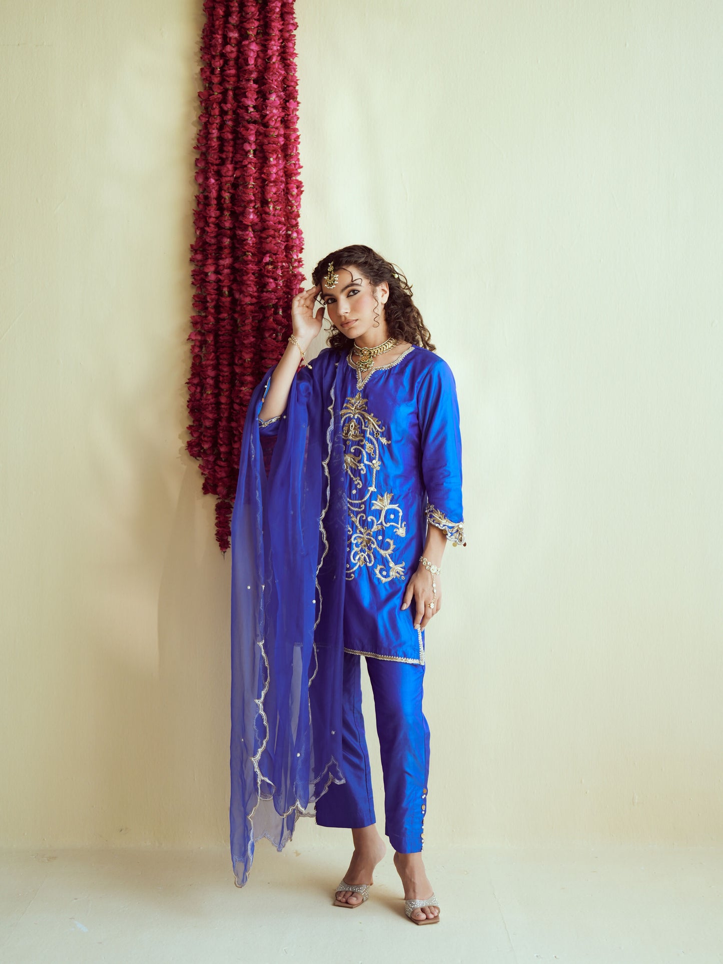 Neelam Blue Silk Set