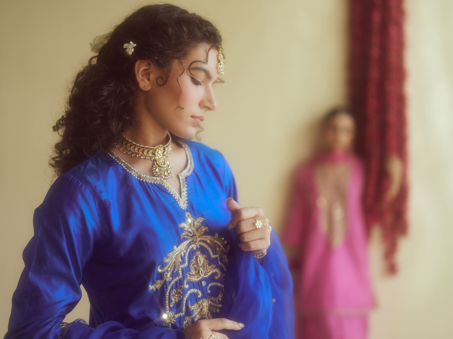 Neelam Blue Silk Set
