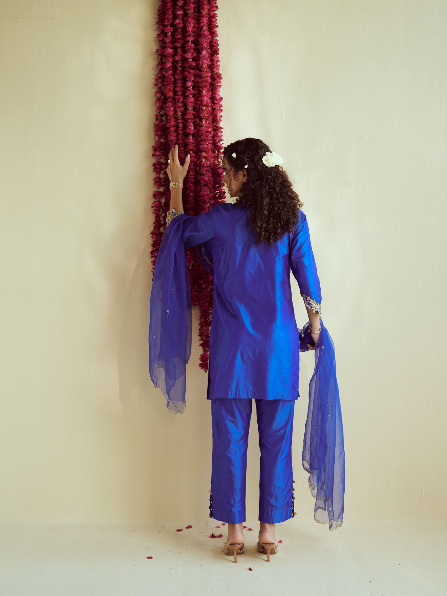 Neelam Blue Silk Set