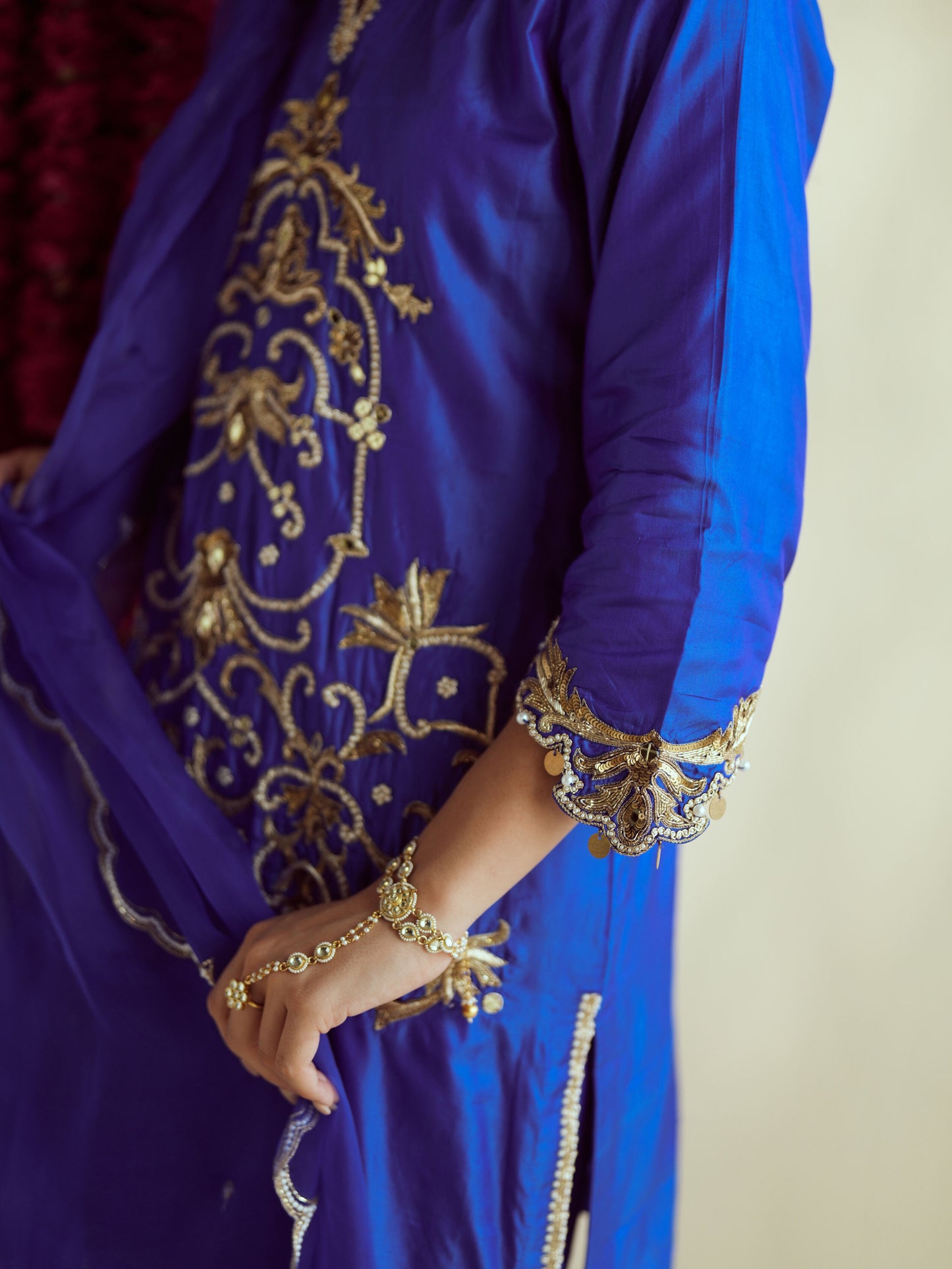 Neelam Blue Silk Set