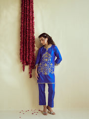 Neelam Blue Silk Set