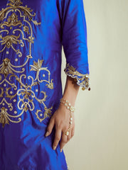 Neelam Blue Silk Set