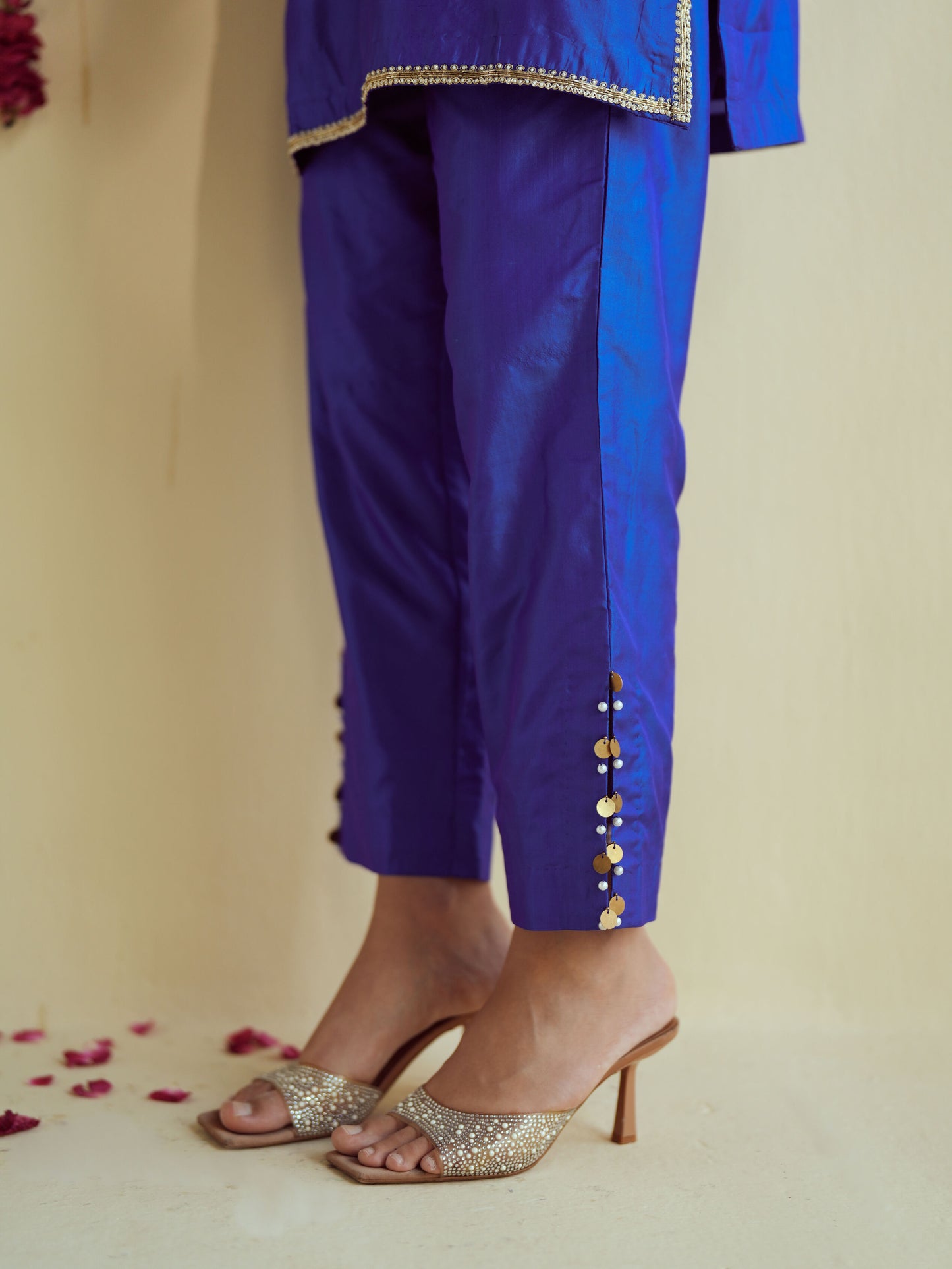 Neelam Blue Silk Set