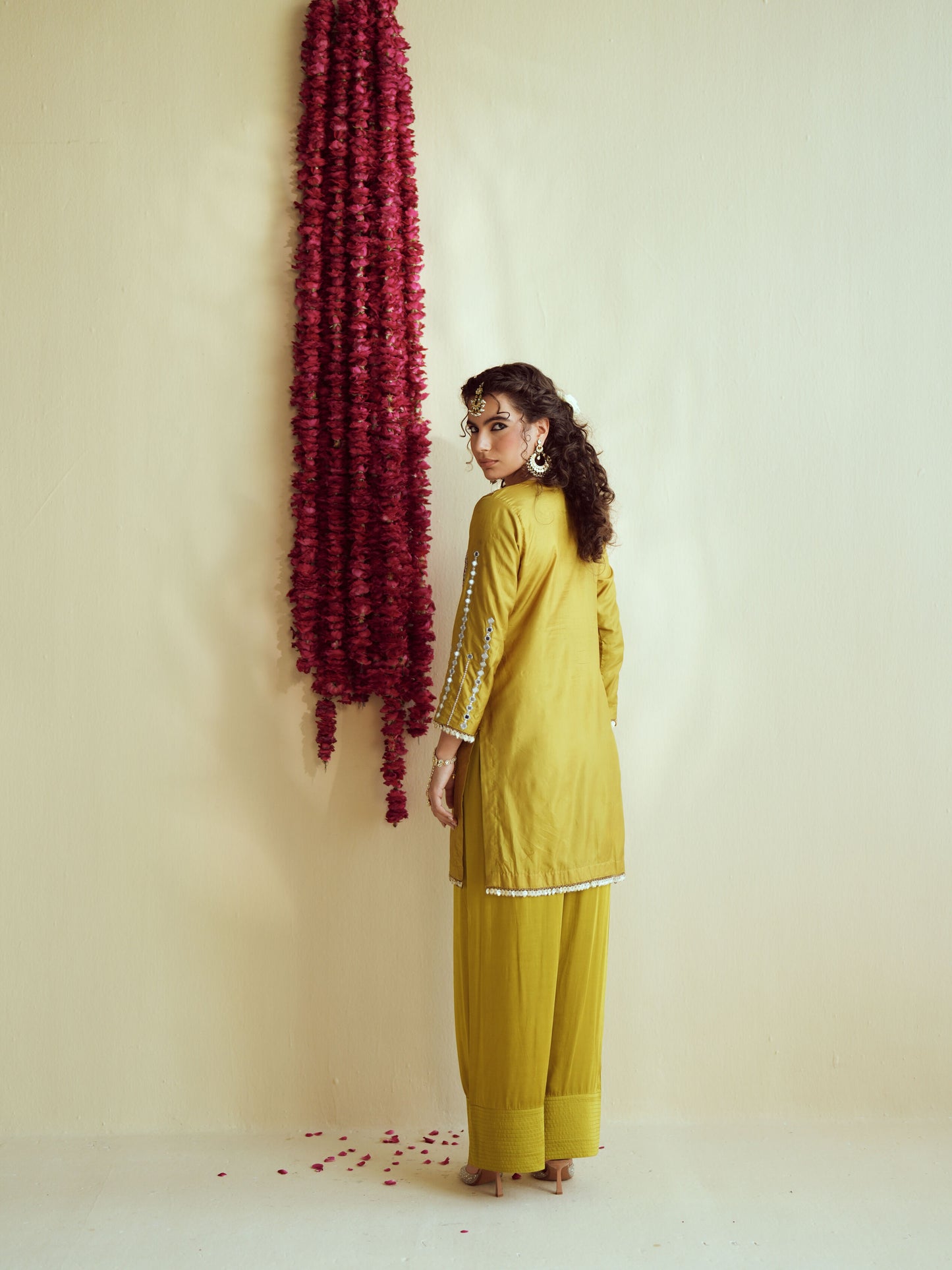 Green Glow silk kurta set