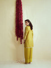 Green Glow silk kurta set