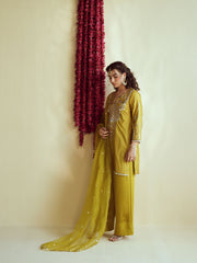 Green Glow silk kurta set