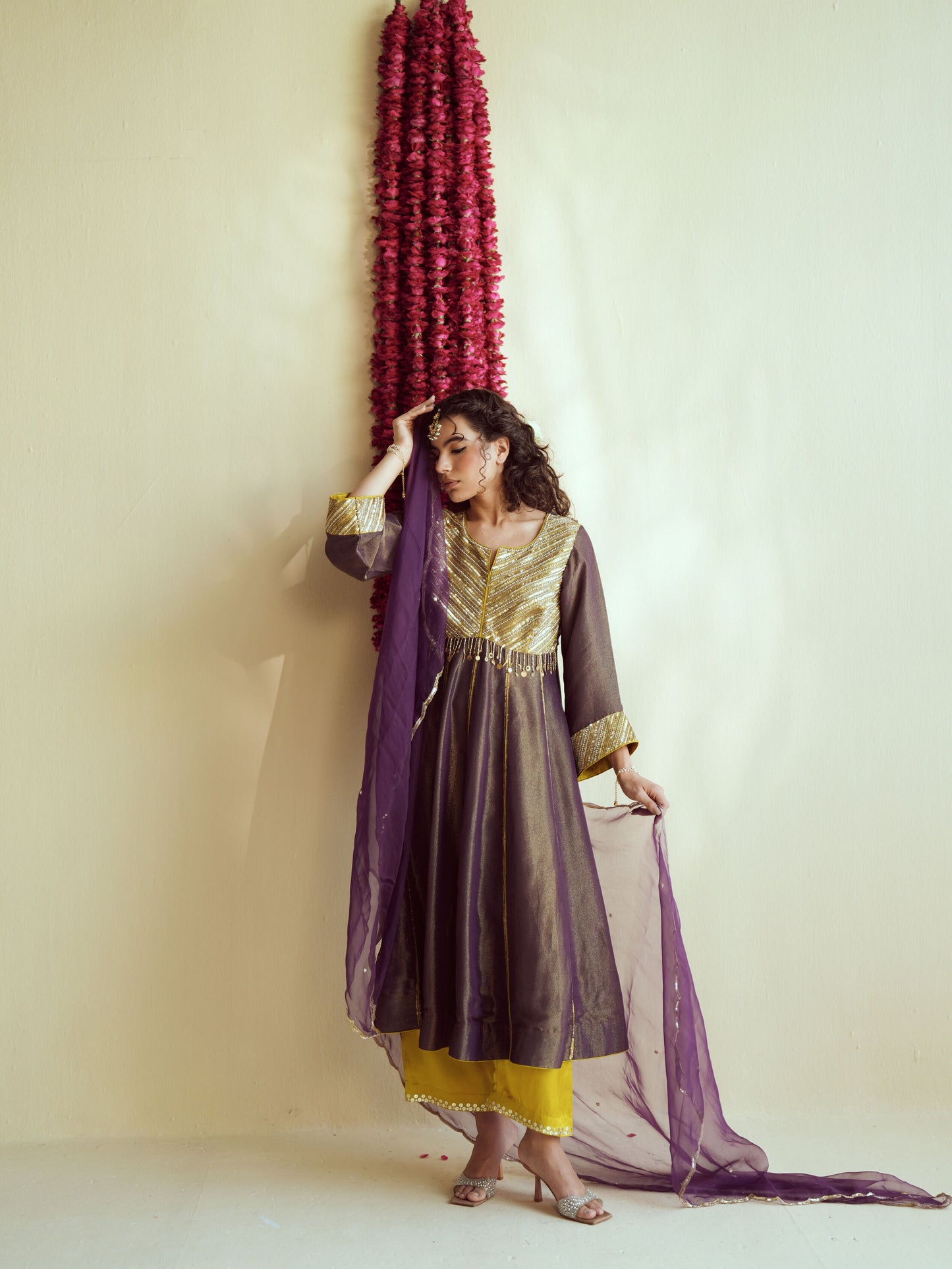 Purple Shine Anarkali set