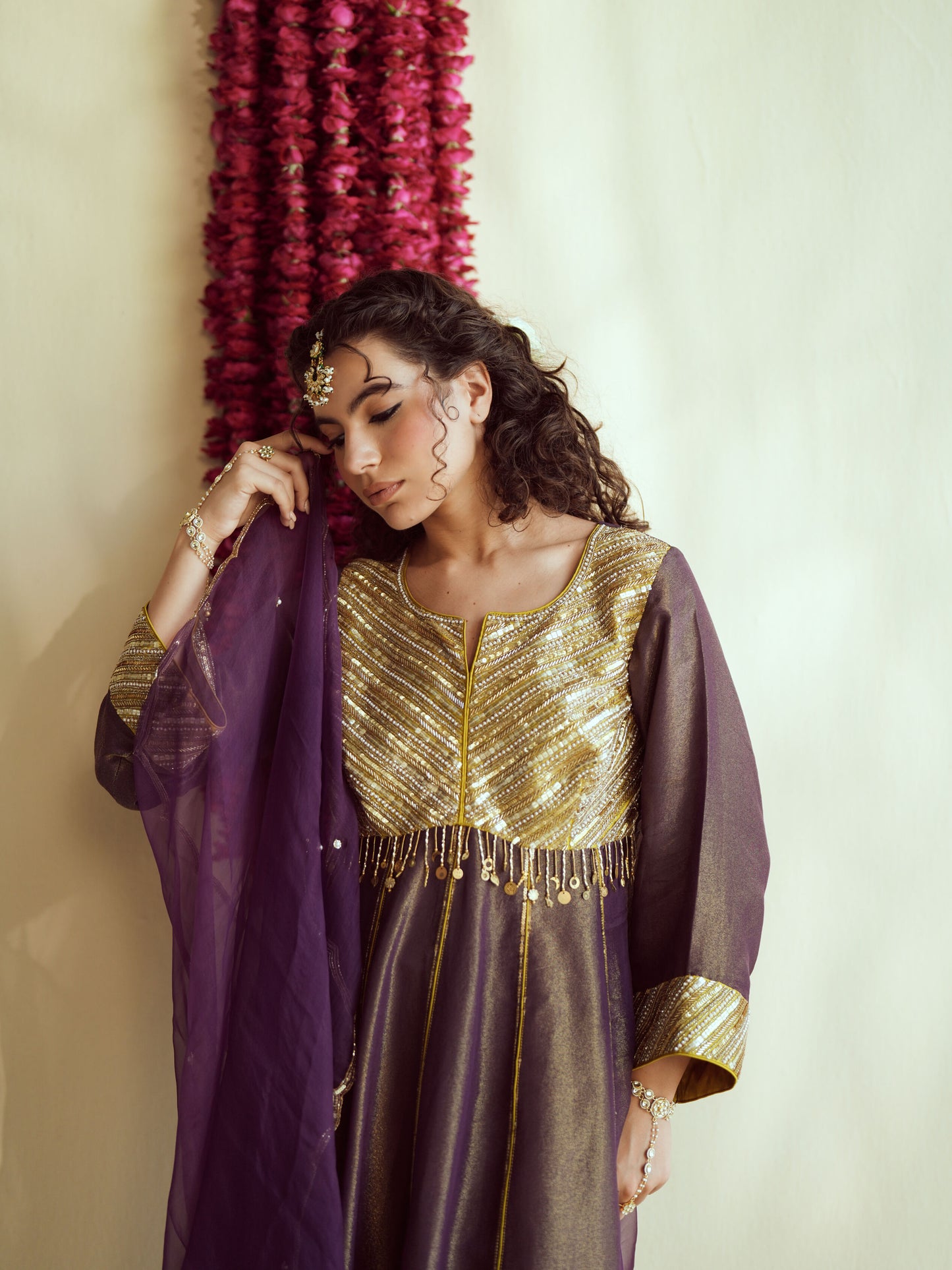 Purple Shine Anarkali set