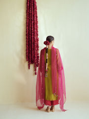 Olive Green spark Kurta set