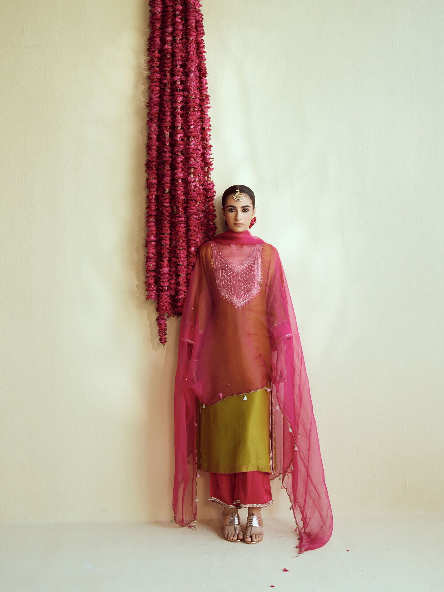 Olive Green spark Kurta set