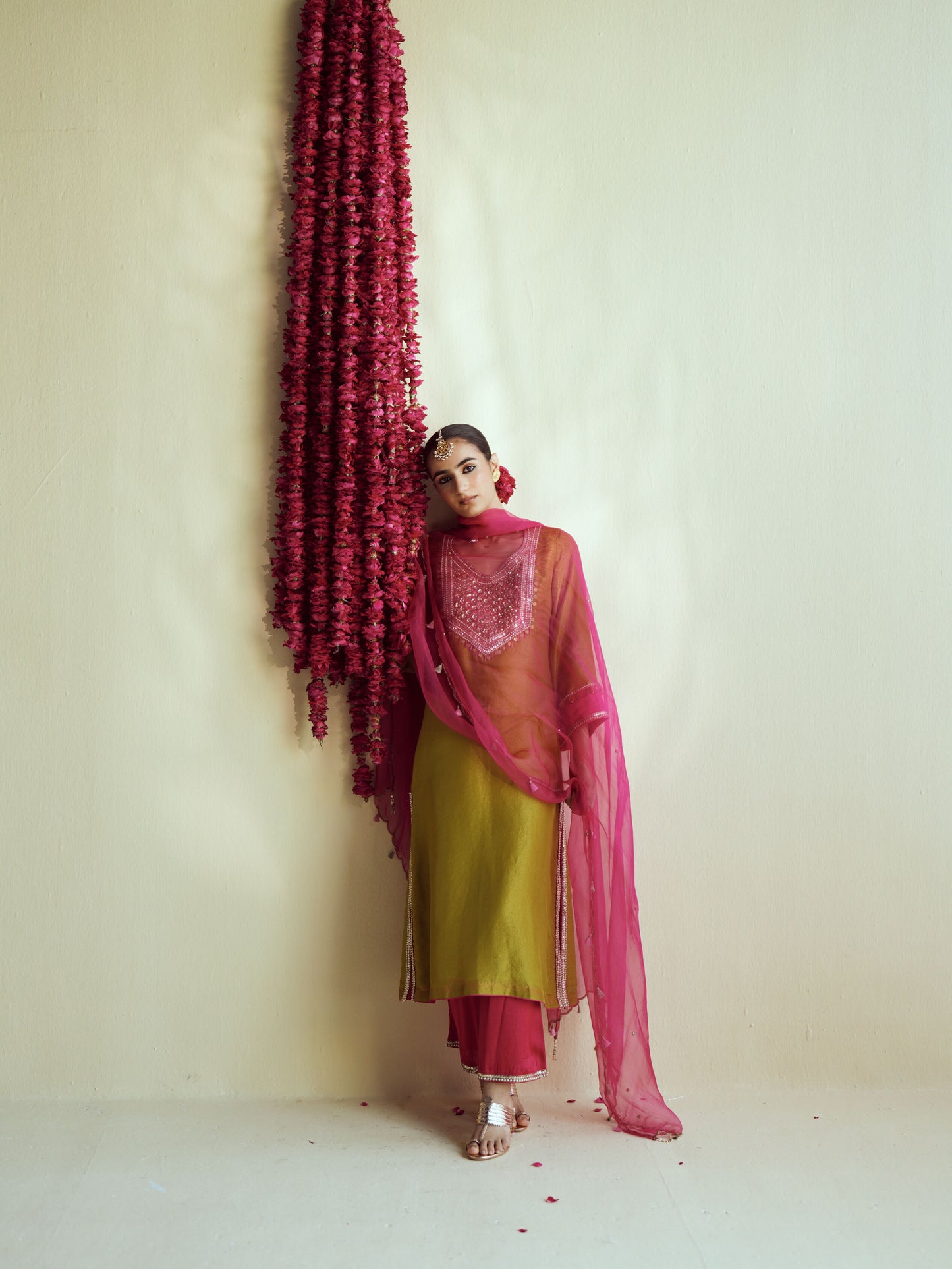 Olive Green spark Kurta set