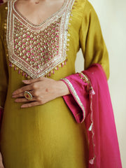 Olive Green spark Kurta set