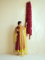 Wine Anarkali Set