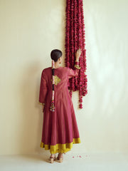 Wine Anarkali Set