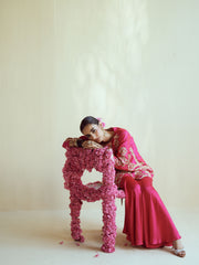 Fuschia Radiance Flowy Sharara Set