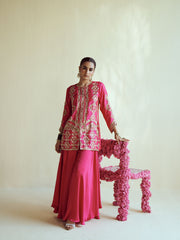 Fuschia Radiance Flowy Sharara Set