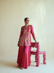 Fuschia Radiance Flowy Sharara Set