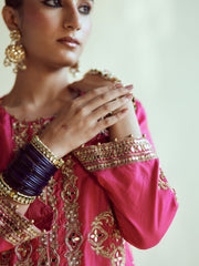 Fuschia Radiance Flowy Sharara Set