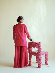 Fuschia Radiance Flowy Sharara Set