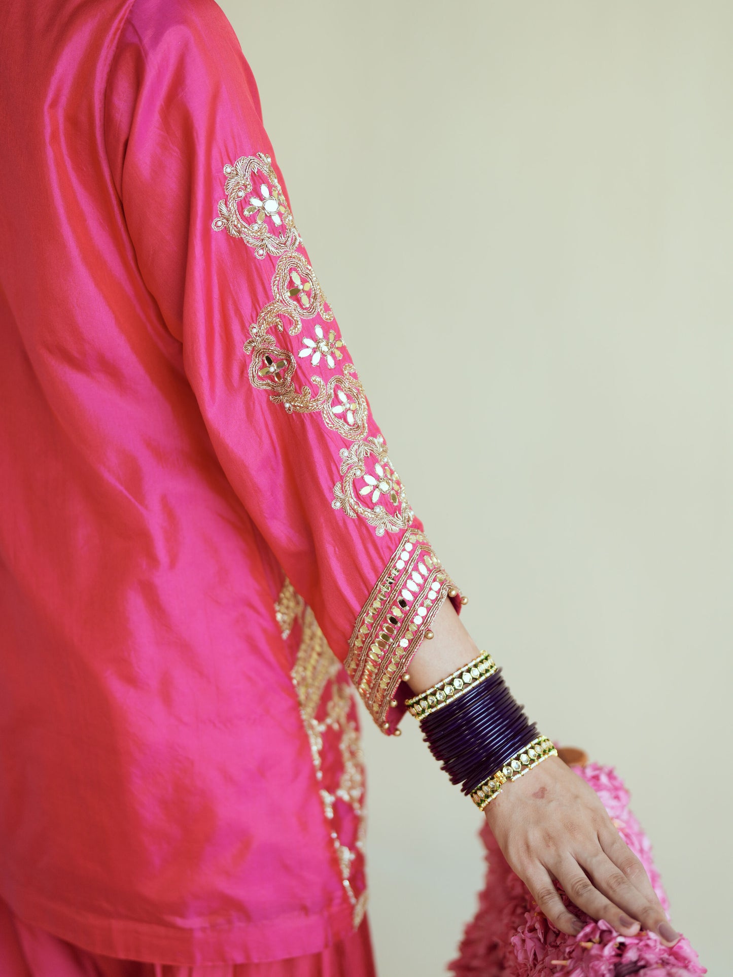 Fuschia Radiance Flowy Sharara Set