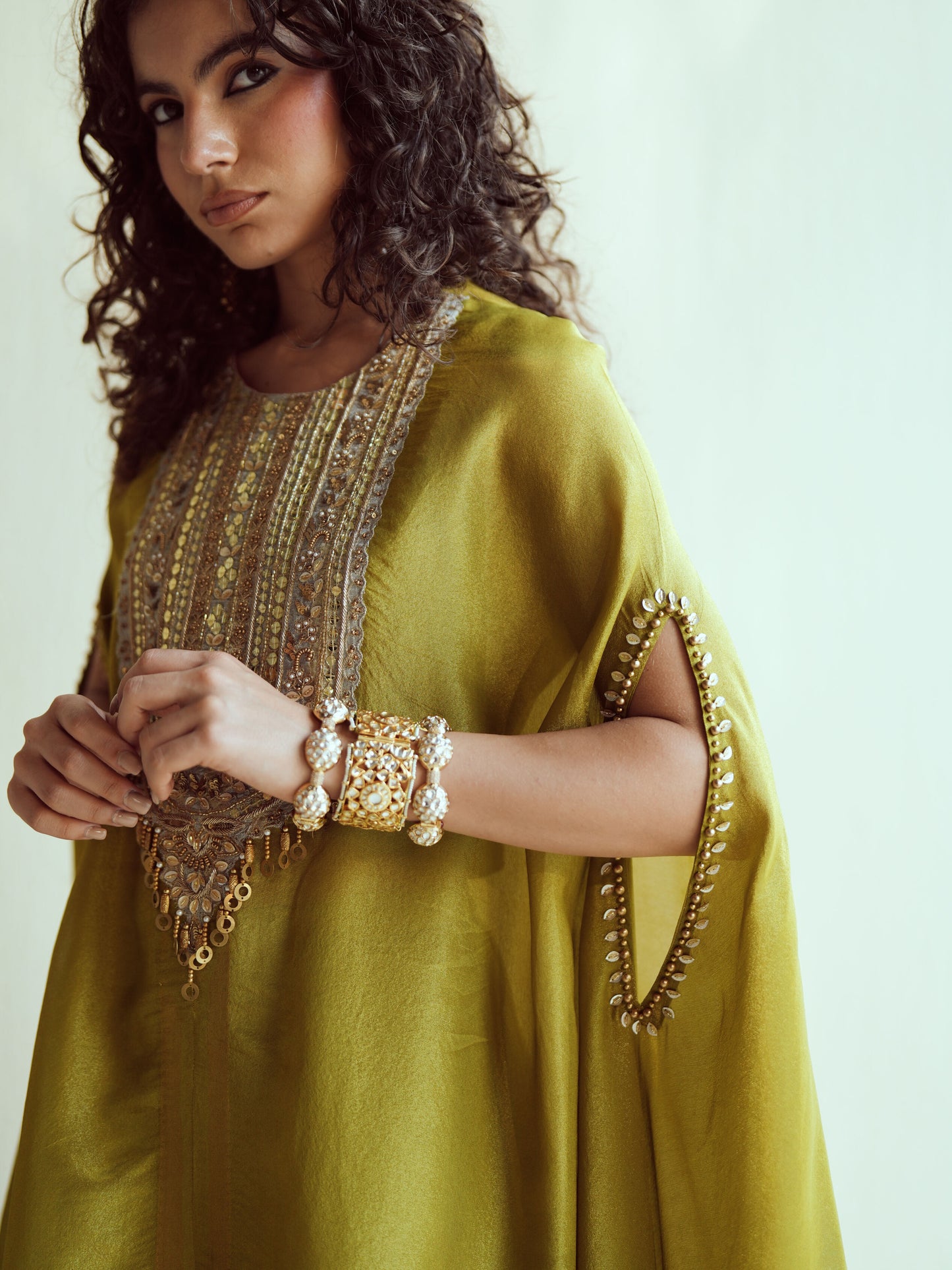 Dusky Olive Kaftan Set