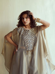 Taupe Mirror Kaftan Set