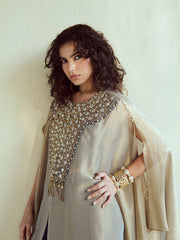 Taupe Mirror Kaftan Set