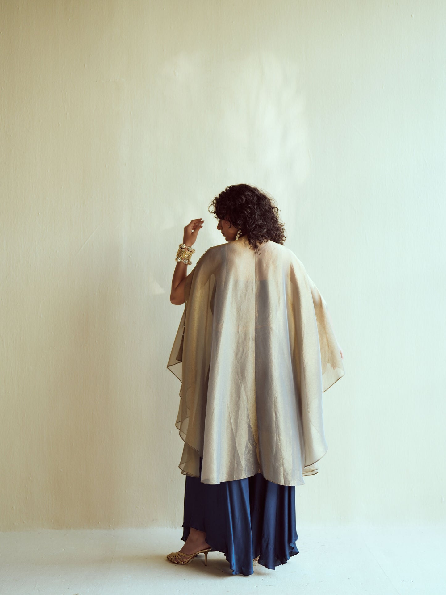 Taupe Mirror Kaftan Set