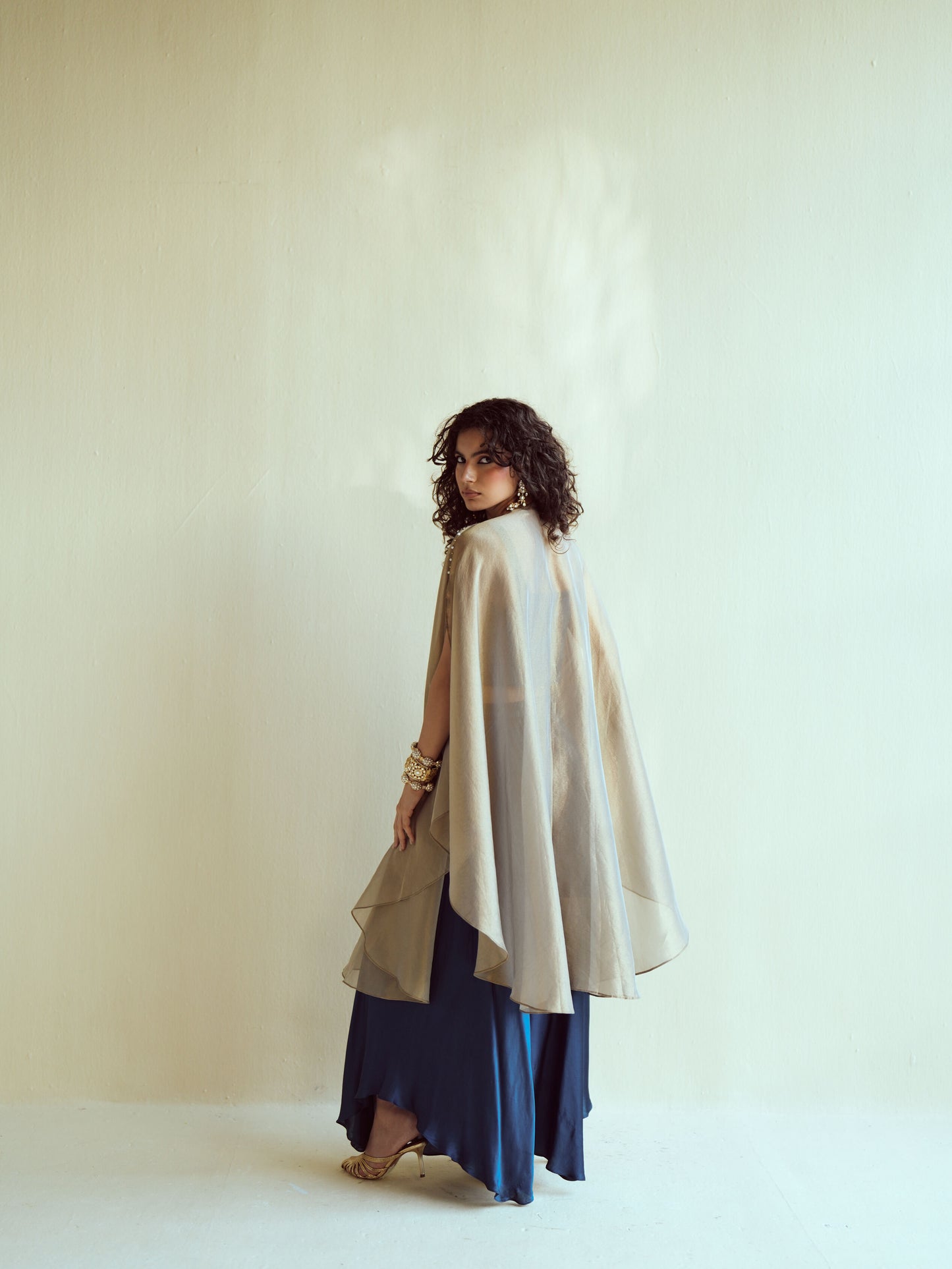 Taupe Mirror Kaftan Set