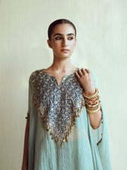 Mint Navy Kaftan Set