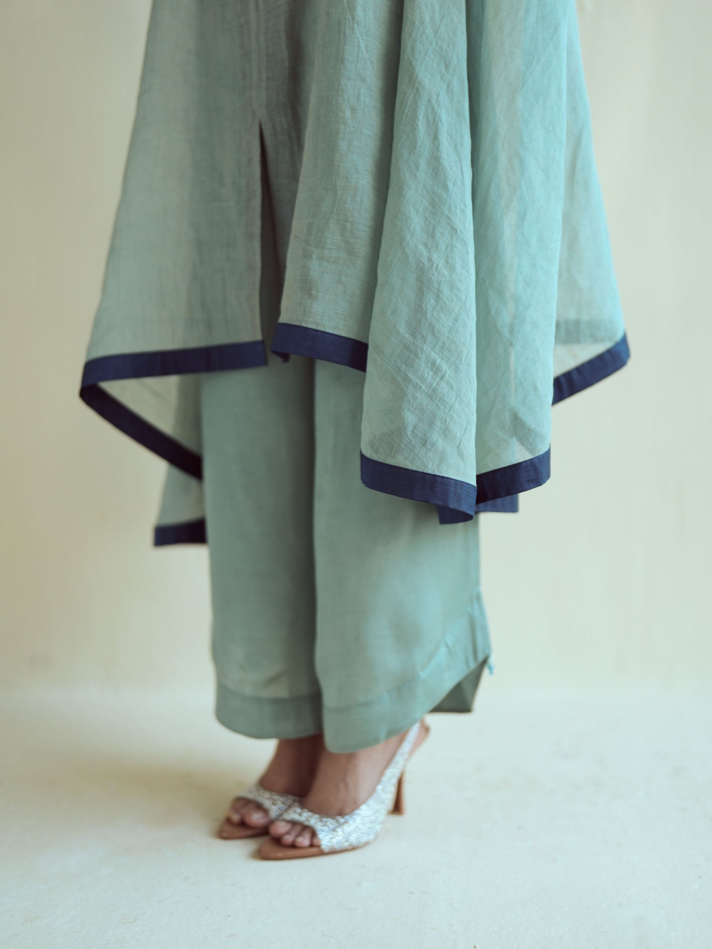 Mint Navy Kaftan Set