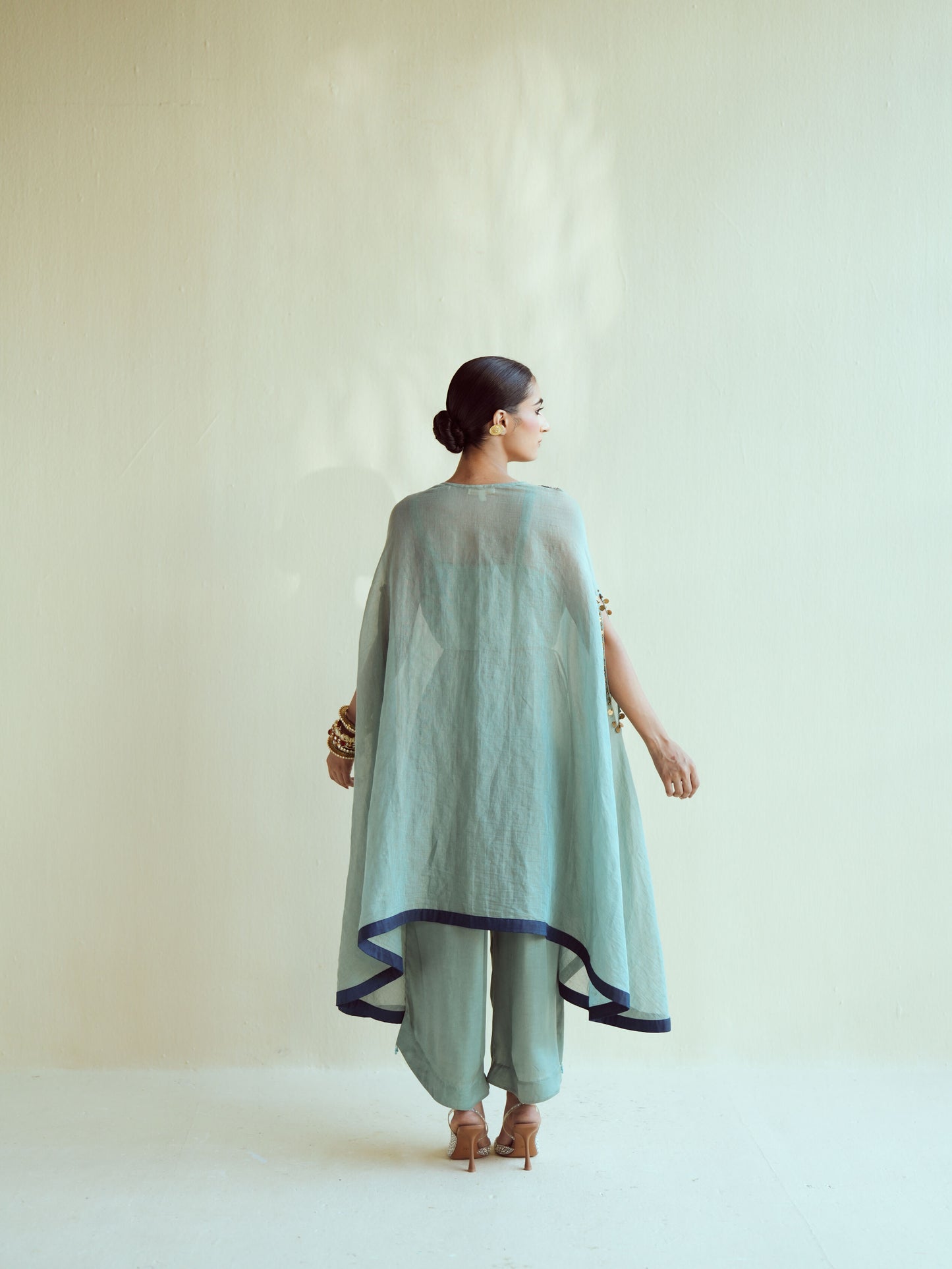 Mint Navy Kaftan Set