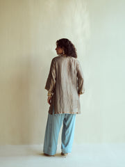 Olive-Gold Metallic Farshi Set