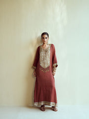Deep Maroon Kaftan Set