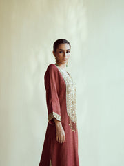 Deep Maroon Kaftan Set