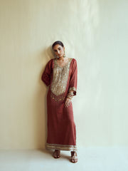 Deep Maroon Kaftan Set