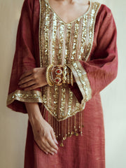 Deep Maroon Kaftan Set