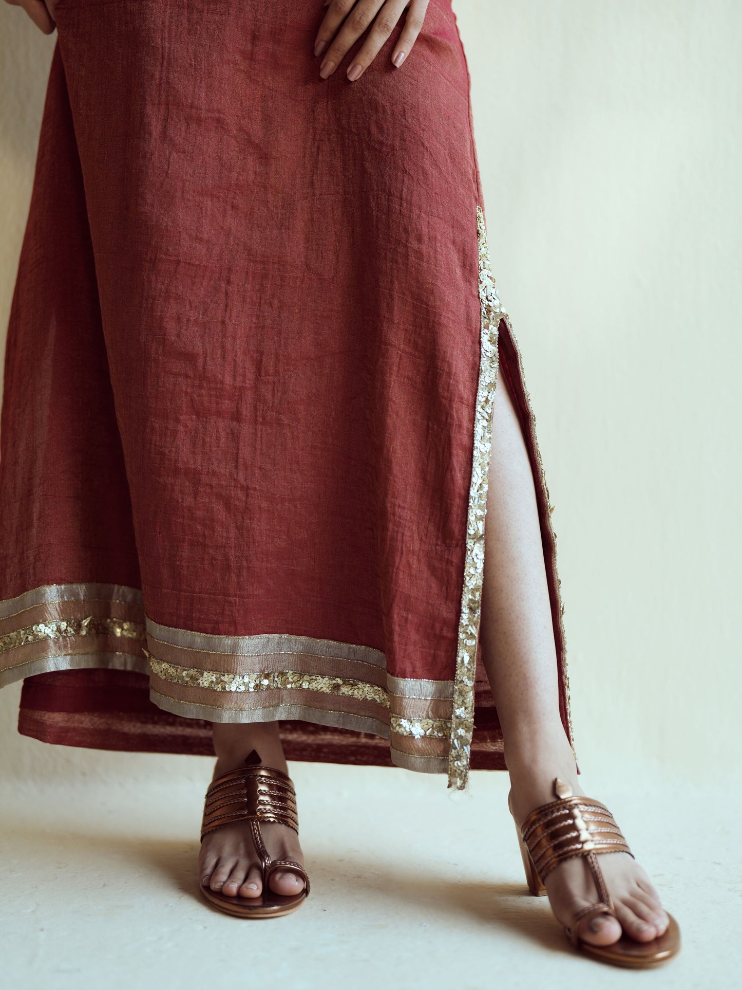 Deep Maroon Kaftan Set